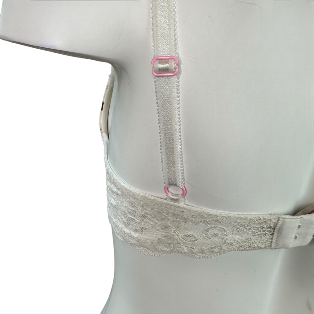 Victorias Secret Dream Angels Demi Bra Floral Lace Rhinestone Size 34B - Picture 6 of 8